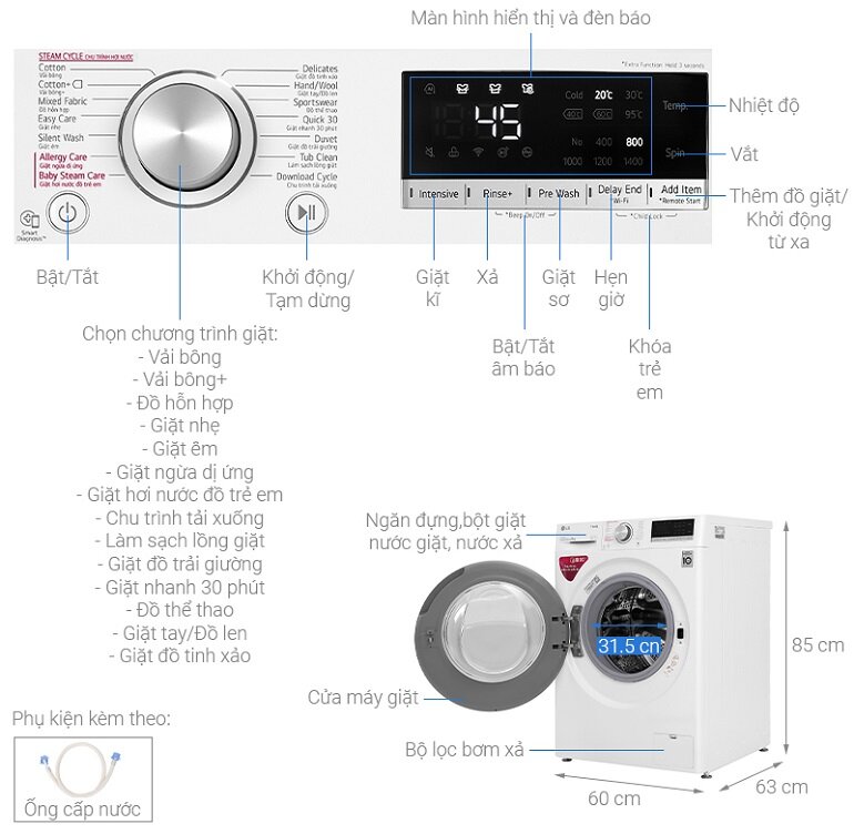 máy giặt lg 9kg 