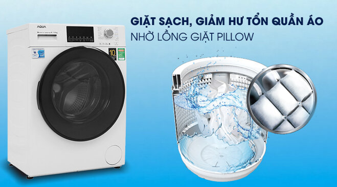 máy giặt Aqua 9kg cửa ngang