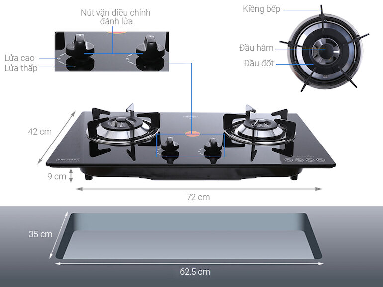 Bếp gas âm Kiwa KW-2607G