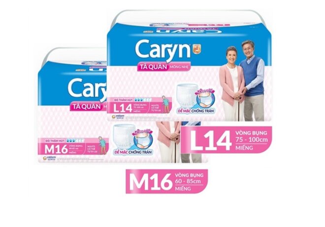 Các size bỉm người lớn Caryn