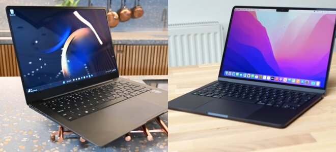 so sánh samsung galaxy book 3 pro và macbook air m2