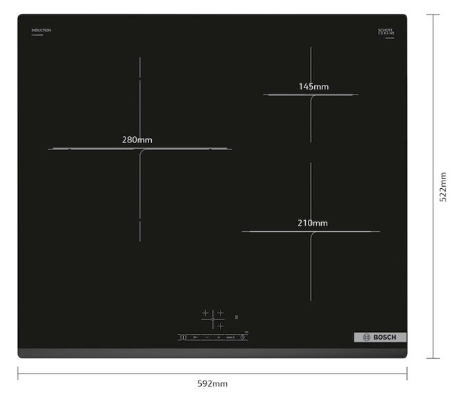 Kích thước của bếp từ Bosch PUJ63KBB5E