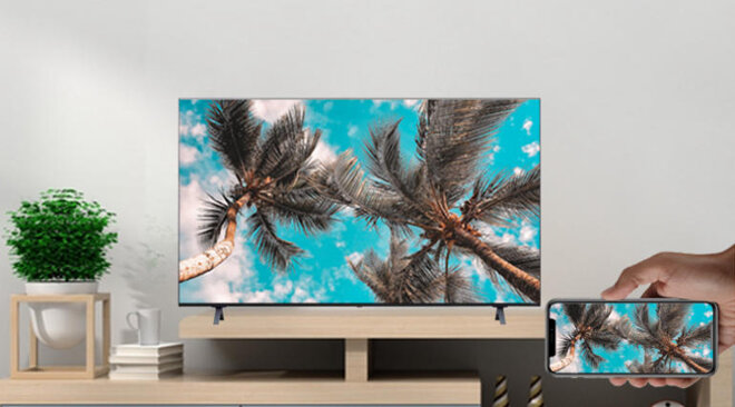 Smart Tivi Nanocell LG 4k 55 inch 55NANO75TPA cho phép bạn trình chiếu màn hình điện thoại lên tivi thông qua AirPlay 2