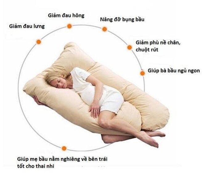 gối chữ u cho bà bầu