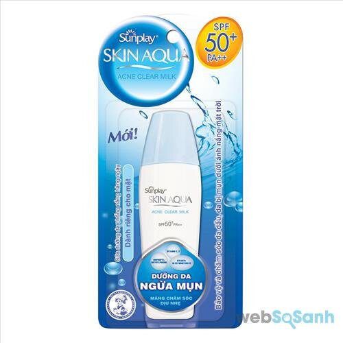 Kem chống nắng cho da mụn Sunplay Skin Aqua Acne Clear Milk SPF50+ PA++++