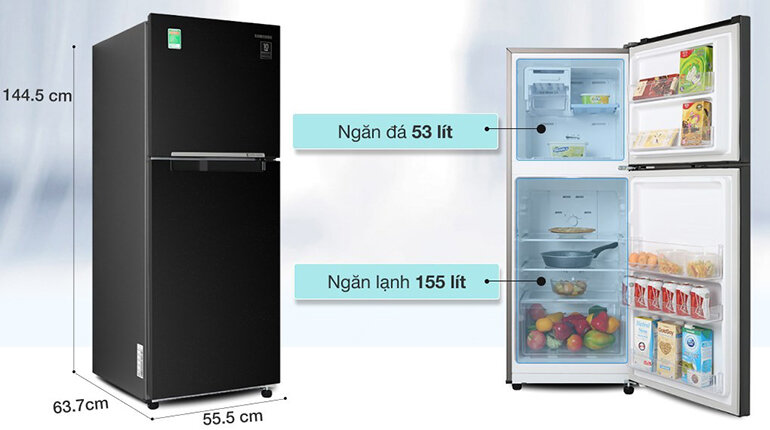 Tủ lạnh Sam Sung Digital Inverter 208 lít RT20HAR8DBU màu đen