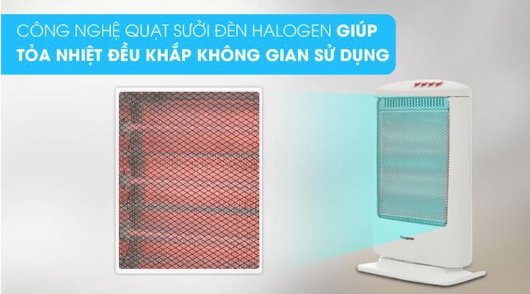 Máy sưởi halogen Kangaroo KG1012C-KG