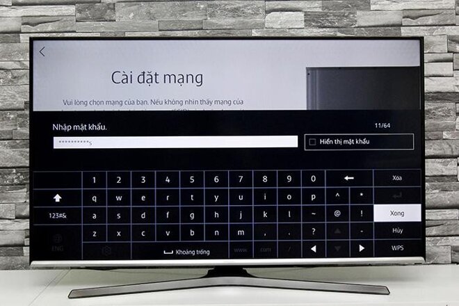 Nhập pass sai khiến tivi bạn không kết nối mạng thành công.