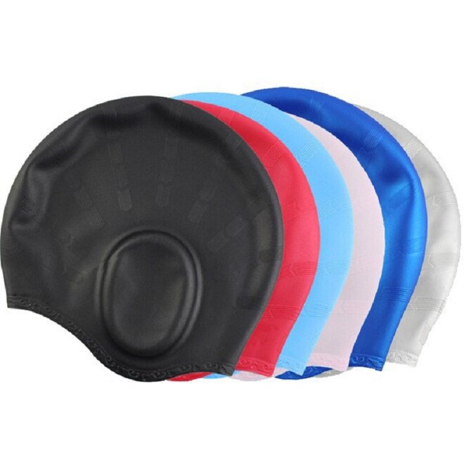 Mũ bơi silicon che tai Swimming Cap-008