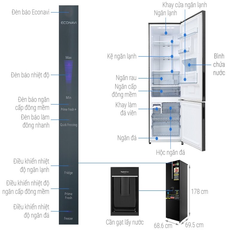Tủ lạnh Panasonic có ngăn đông mềm 417 lít NR-BX471GPKV - Giá tham khảo 20.090.000 VNĐ