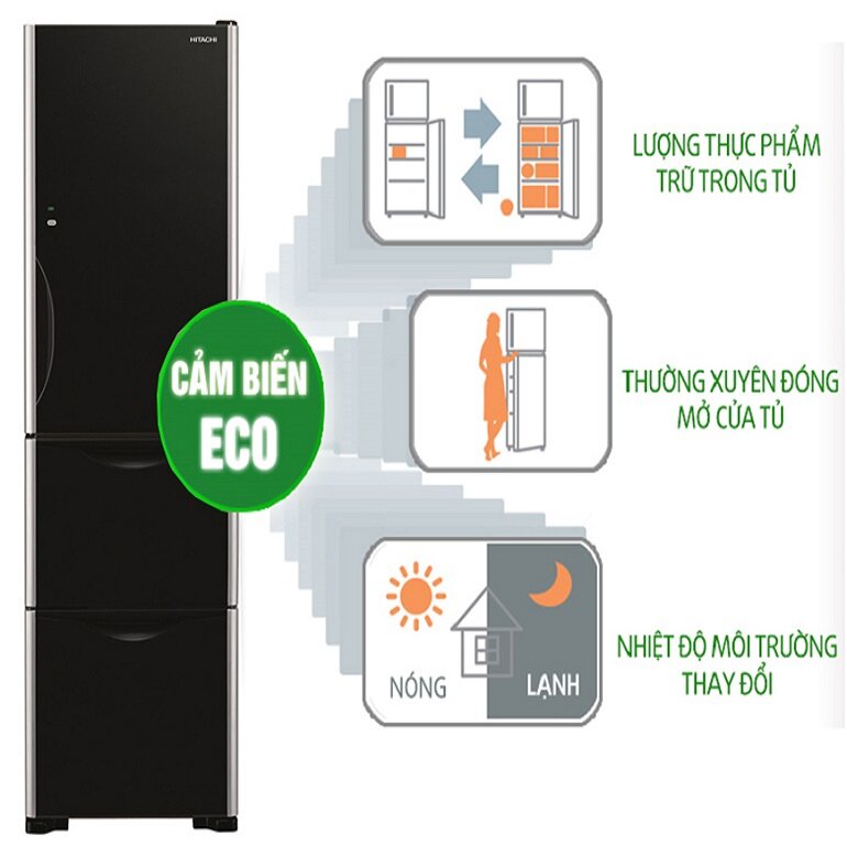 Tủ lạnh Hitachi ngăn đá dưới R-SG32FPGV (GBK) tiết kiệm điện năng tối ưu