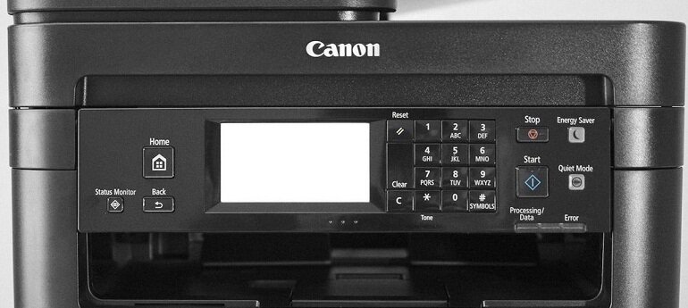 Bảng điều khiển của máy in Canon imageClass MF267dw. 