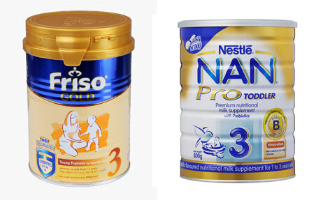Sữa bột Friso Gold 3 và NAN Pro 3