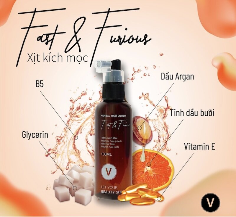 Thành Phần Có Trong Xịt Kích Mọc Fast &Amp; Furious (Nguồn: Vyvyhaircare)