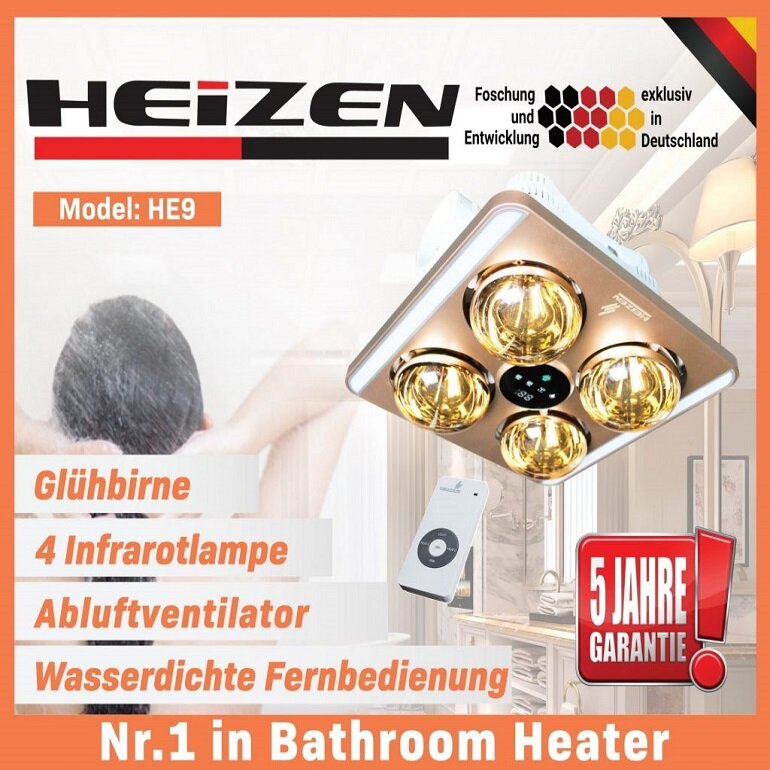 Đèn sưởi nhà tắm Heizen HE-9 (HE9