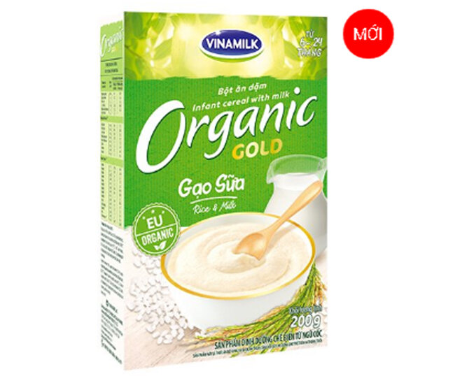 Bột ăn dặm Vinamilk Organic Gold gạo sữa cho trẻ 6 - 24 tháng tuổi