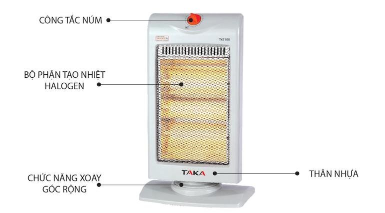 Máy sưởi cho bé sử dụng công nghệ halogen