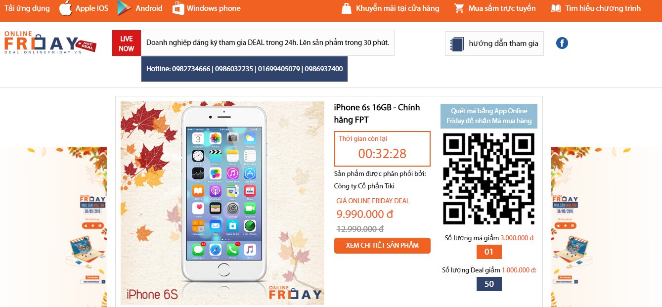 iPhone 6S giảm giá sốc trong Online Friday