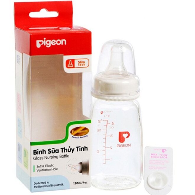 Bình sữa Pigeon thủy tinh có tốt không, so sánh bình sữa Pigeon thủy tinh và bình sữa Pigeon nhựa