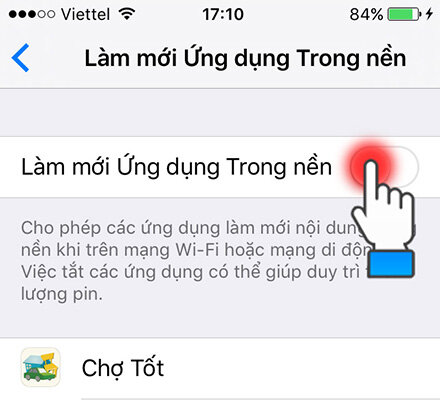 Tắt làm mới