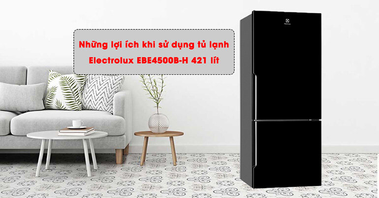 Model tủ lạnh inverter Electrolux EBE4500B-H 421 lít