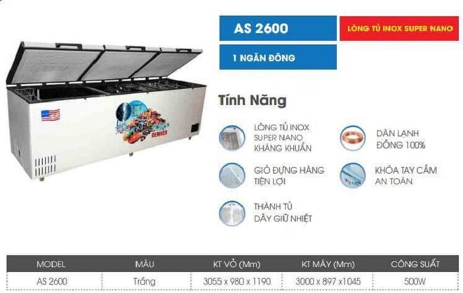 Tủ đông Denver giá bao nhiêu? Báo giá tủ đông Denver mới nhất