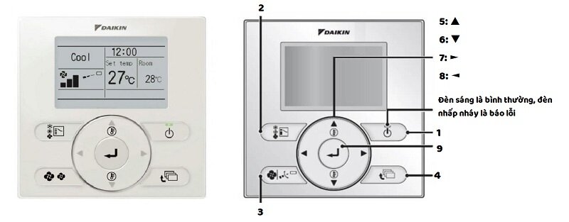 Hướng dẫn cách sử dụng bảng điều khiển điều hòa âm trần Daikin 2 chiều