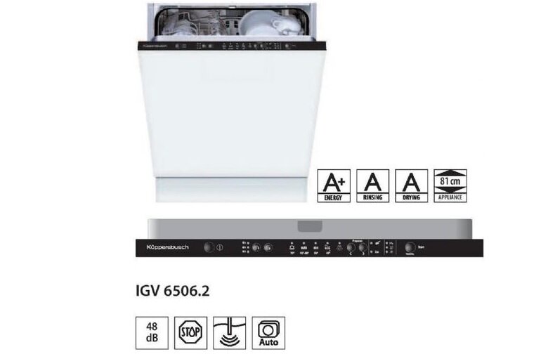 chương trình rửa và chức năng máy rửa bát Kuppersbusch 13 bộ IGVS 6506.2