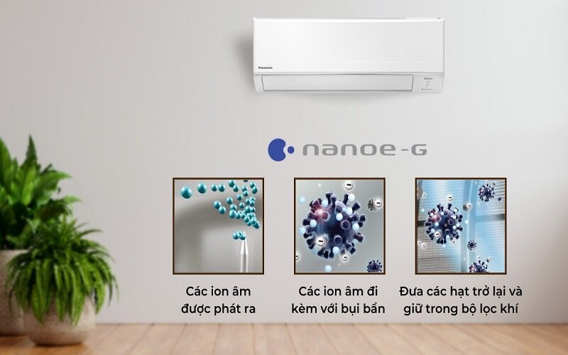 công nghệ Nano - G trên điều hòa Panasonic CU/CS-PU9ZKH-8M inverter 9000 BTU 1 chiều lọc bụi hiệu quả 99% 