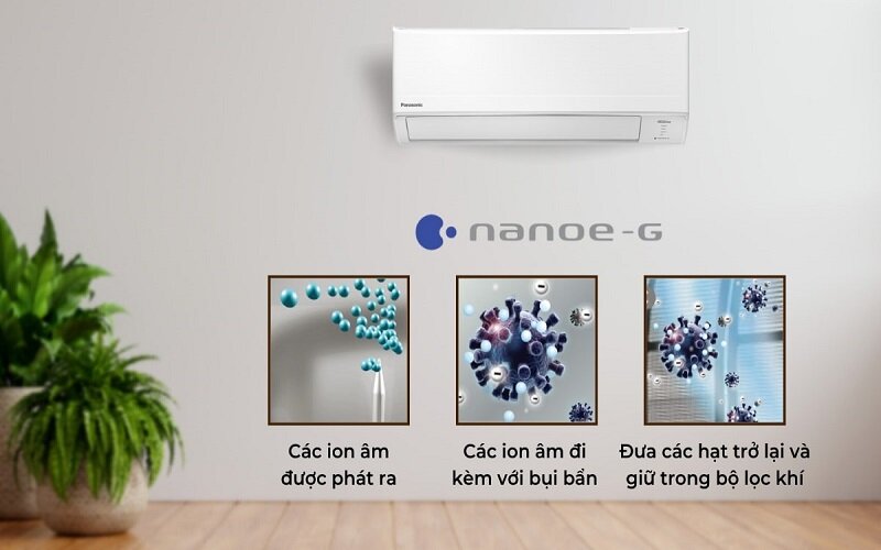 công nghệ Nano - G trên điều hòa Panasonic CU/CS-PU9ZKH-8M inverter 9000 BTU 1 chiều lọc bụi hiệu quả 99%