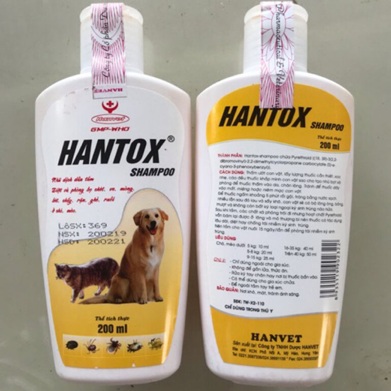 Hantox yellow flea treatment shower gel