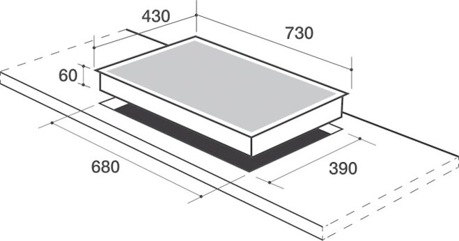 Kích thước của bếp từ Zemmer izm 203a