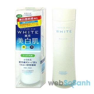 nước hoa hồng làm trắng Kose Moisture Mild White Lotion