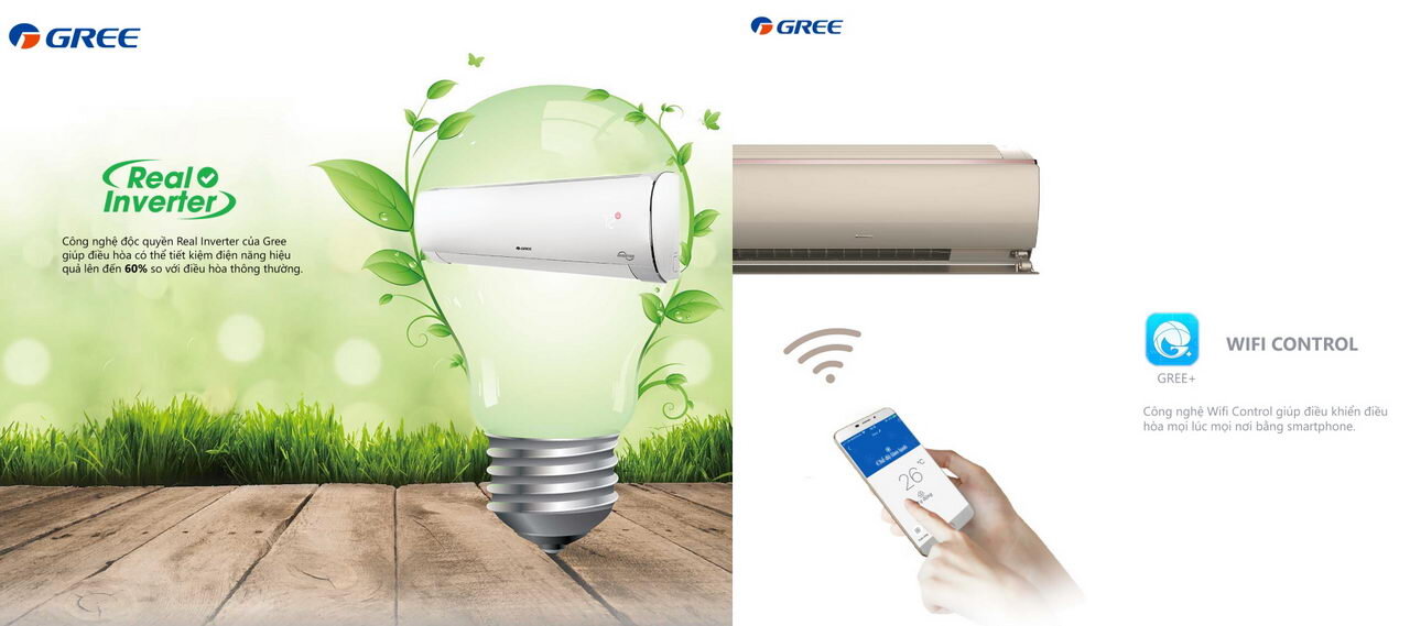 Tính năng Real Inverter và Wifi Control của điều hòa Gree