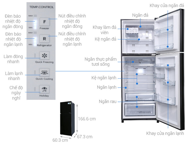 Tủ lạnh Aqua Inverter AQR-IG356DN GBN