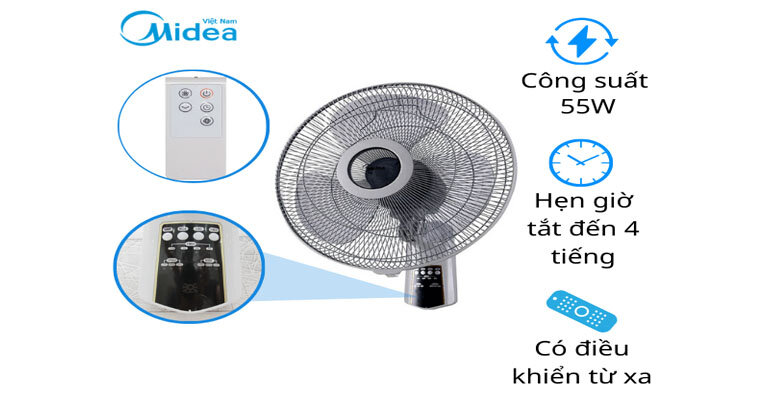 quạt treo tường Midea FW40-7JR