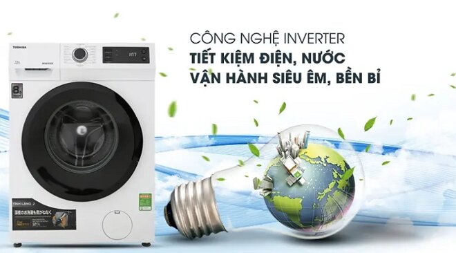 Máy giặt Toshiba lồng ngang Inverter 8.5 kg TW-BH95S2V