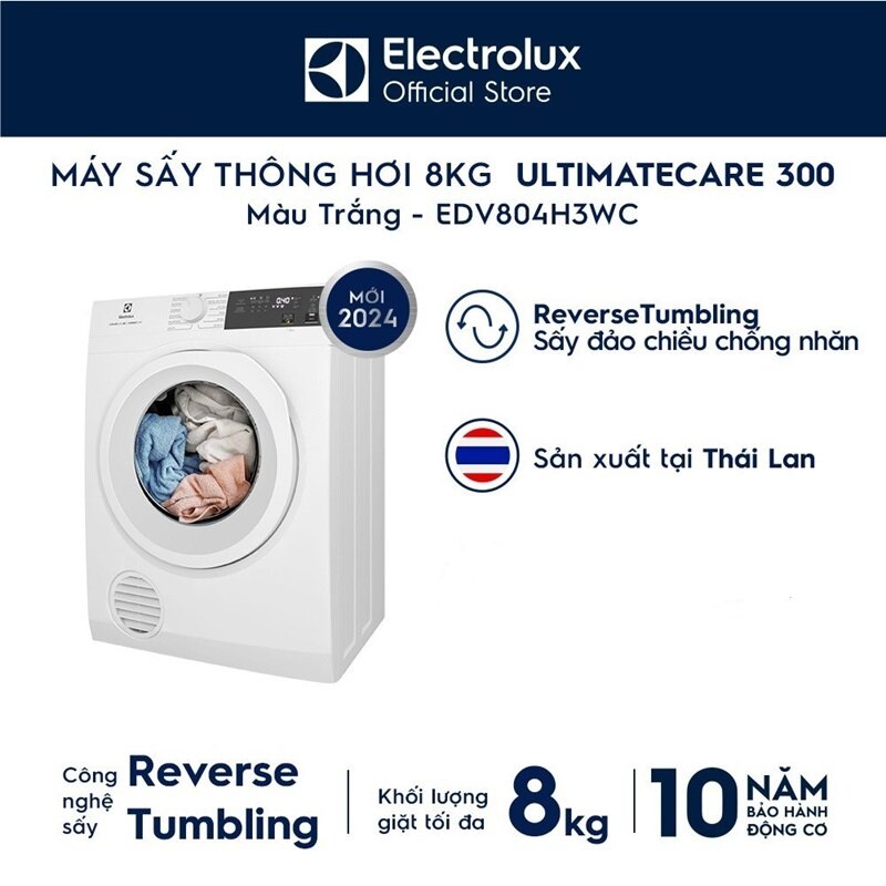 6 điểm vượt trội của máy sấy thông hơi Electrolux UltimateCare 300 EDV804H3WC