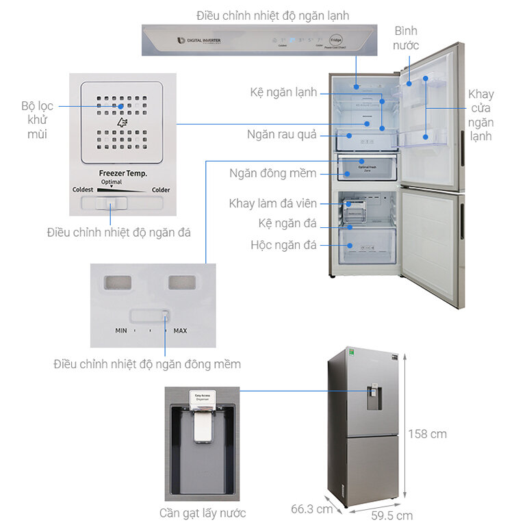 Tủ lạnh Samsung Digital Inverter 276 lít RB27N4170S8/SV 
