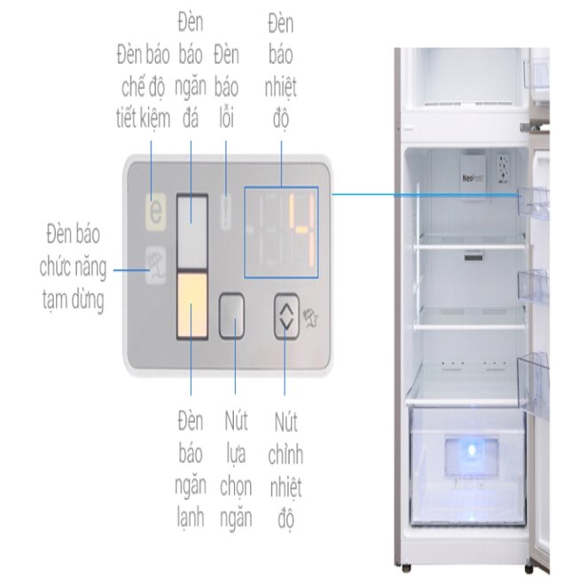 Bảng điều khiển của tủ lạnh Beko