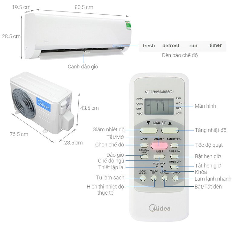 dieu hoa midea MSAFB-10CRN8 