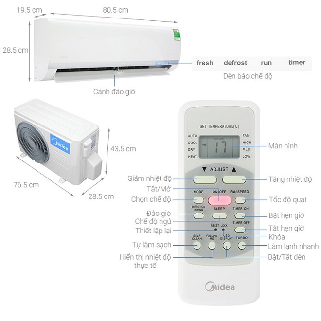 dieu hoa midea MSAFB-10CRN8 