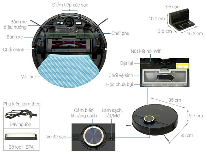 Robot hút bụi lau nhà Midea M7 Pro