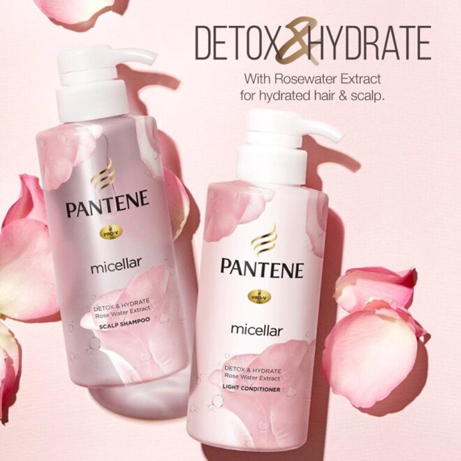 Dầu gội Pantene Micellar màu hồng