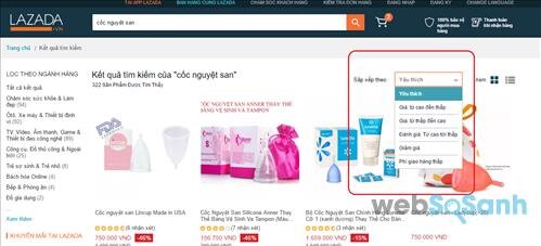 mua cốc nguyệt san trên lazada