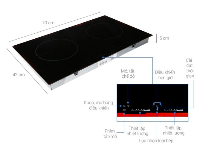 kích thước bếp từ