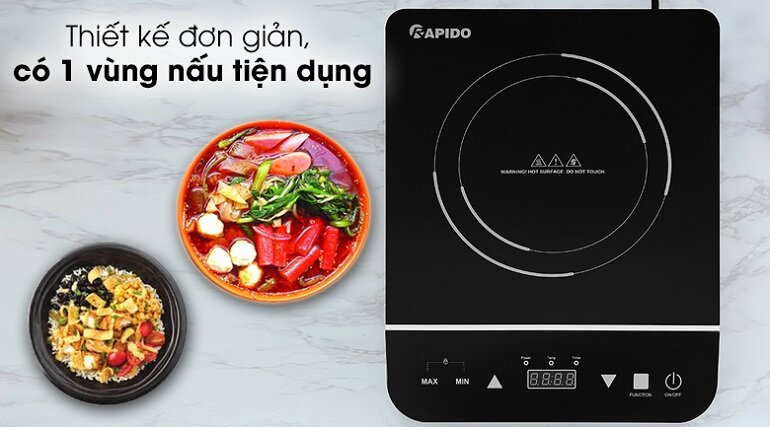 Bếp từ dương 1 vùng nấu Rapido RI2000ES