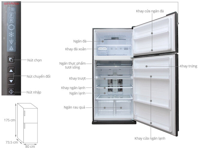 Sharp SJ-XP590PG-BK vượt trội nhờ các công nghệ bảo quản hiện đại.