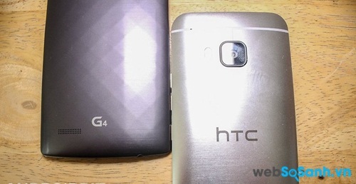 Chất liệu kim loại của HTC One M9 có thể đánh bại ốp lưng nhựa của LG G4, nhưng không vượt qua được ốp lương da nguyên bản của G4.