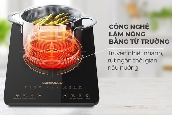 Bếp từ Sunhouse SHD6803 sở hữu nhiều tính năng nổi trội